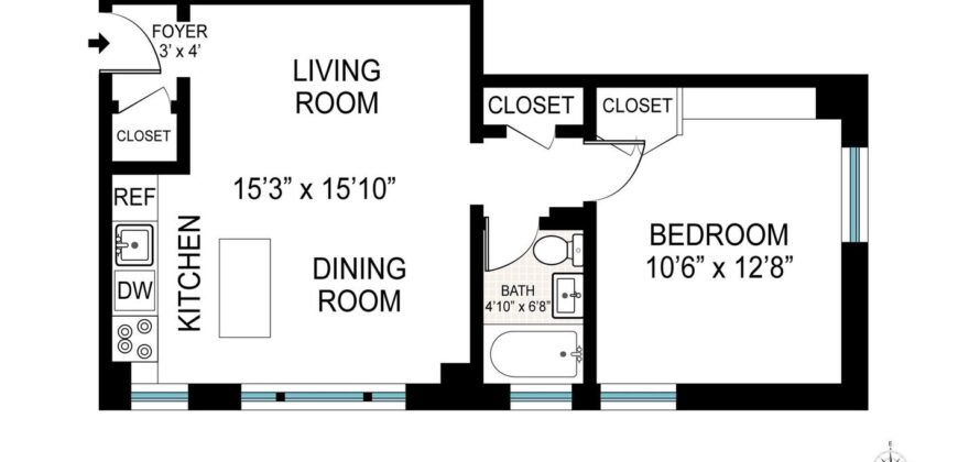 325 West 45th Street, Unit 207, Hell’s Kitchen, Manhattan, NY 10036